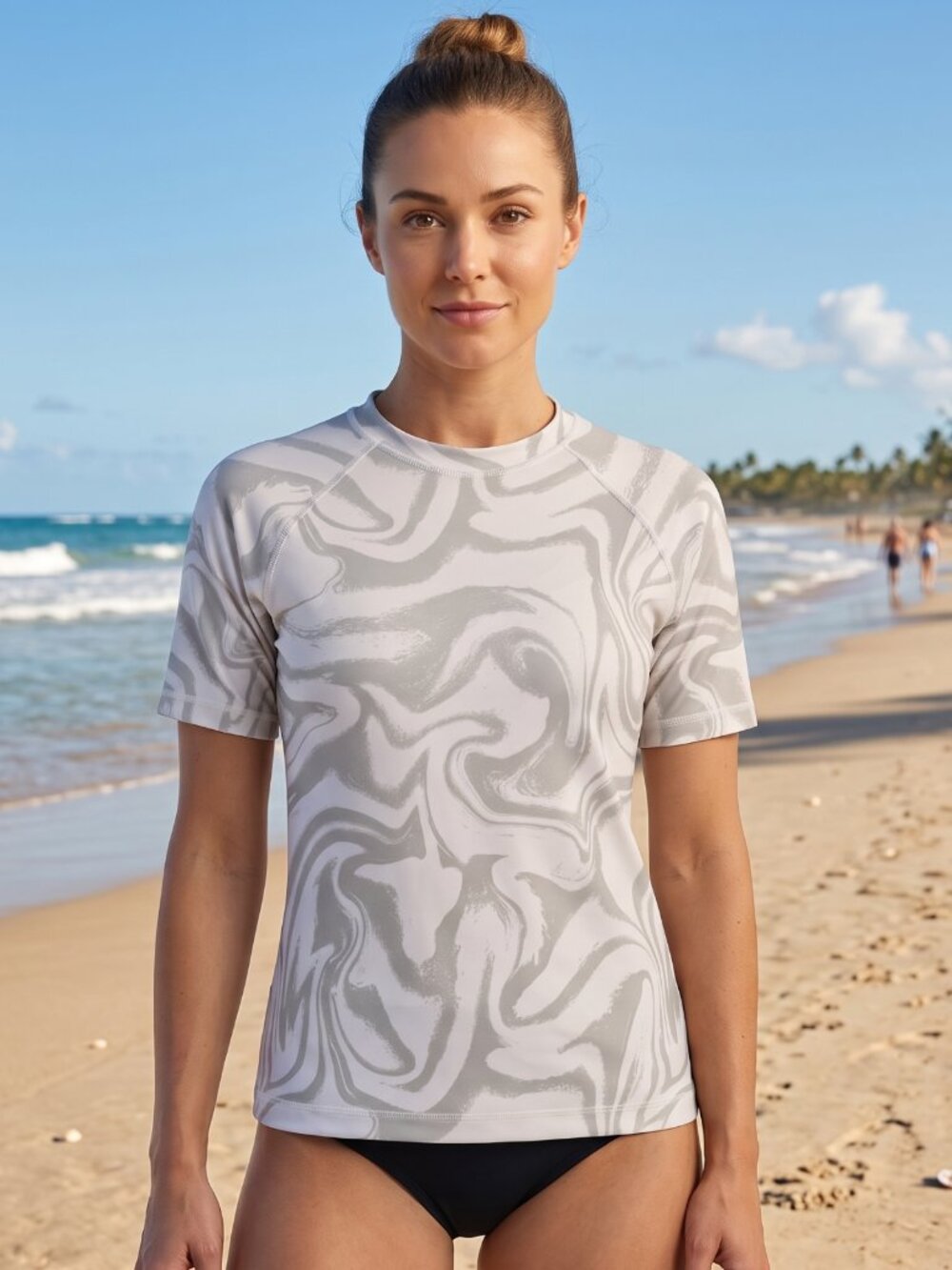 NWT | Kanu Surf Marble Print Sunblock Swim Shirt | UPF 50+ | Size Large